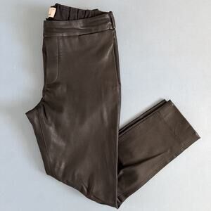 Sibel Saral Genuine Leather Black Trouser Pants